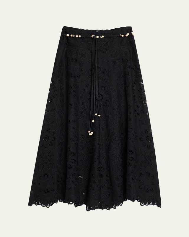 Rhiannon Embroidered Belted Skirt